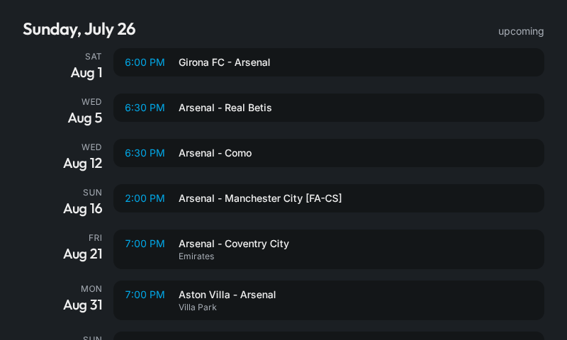 upcoming calendar events